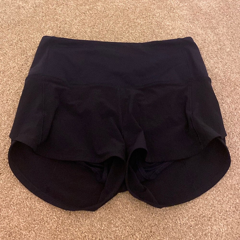 Navy lulu high rise speed up shorts